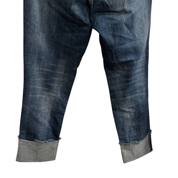 Soho Women's Curvy Boyfriend Jeans Size 10 Blue Distressed Denim Cuffs - Picture 10 of 11